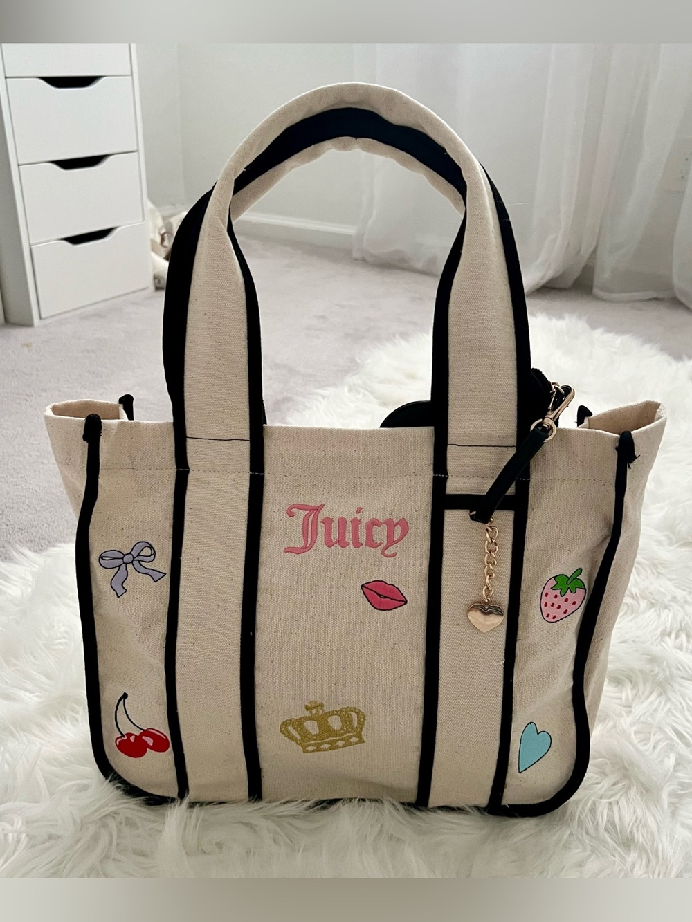 Juicy Couture "Have a Juicy Day" Canvas Tote Bag